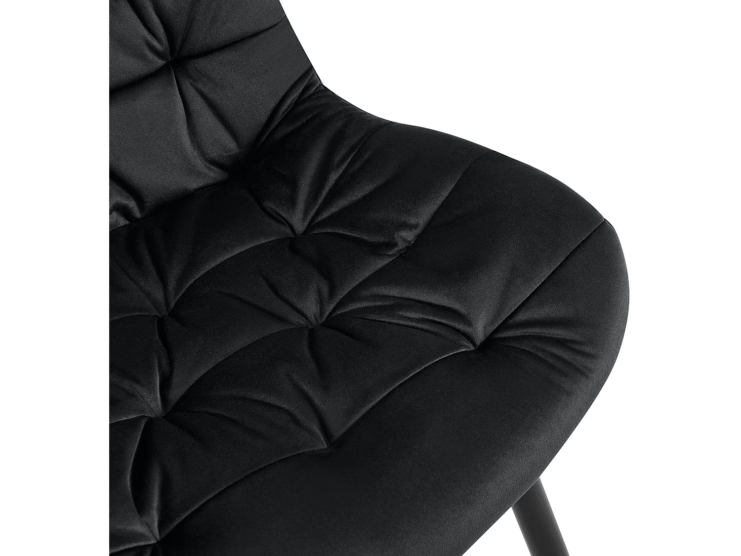 Lot de 2  chaise salle à manger - Velours - Noir - Rossford