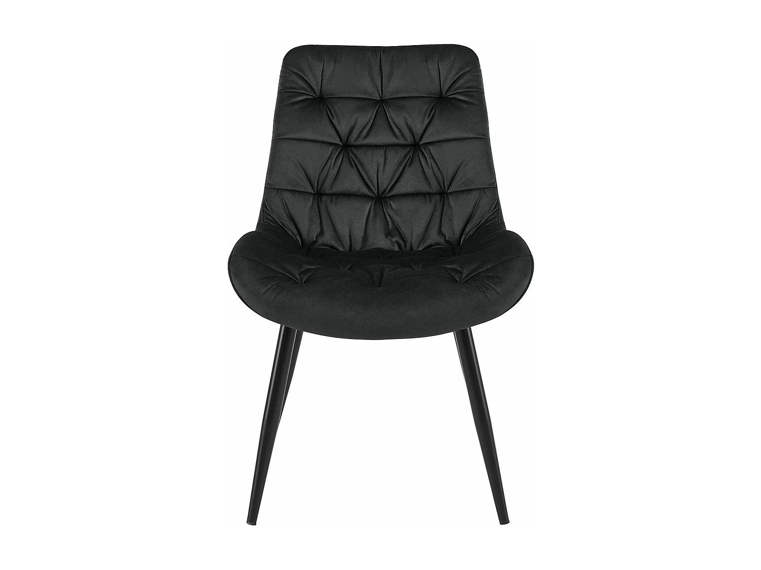 Lot de 2  chaise salle à manger - Velours - Noir - Rossford