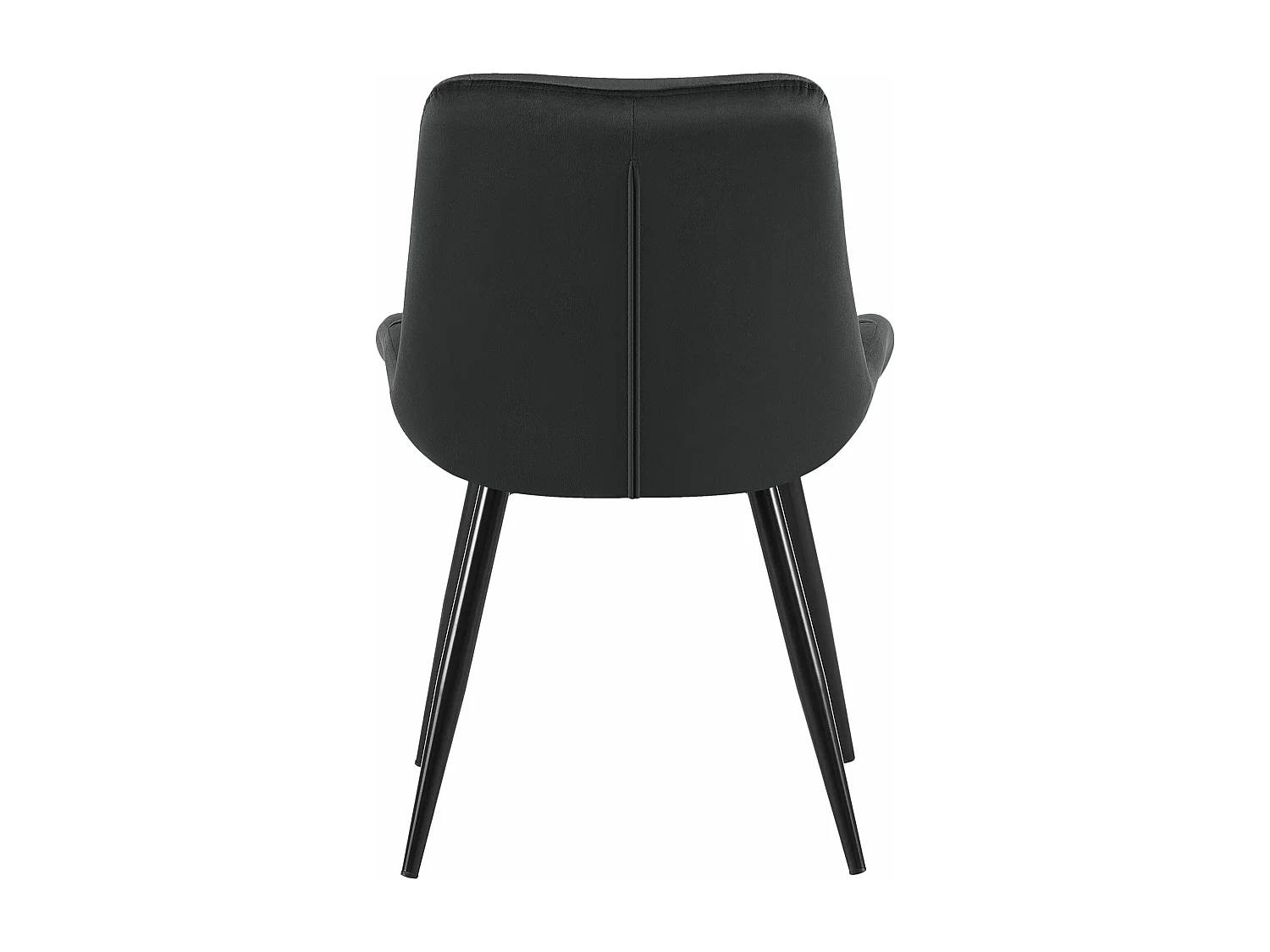 Lot de 2  chaise salle à manger - Velours - Noir - Rossford