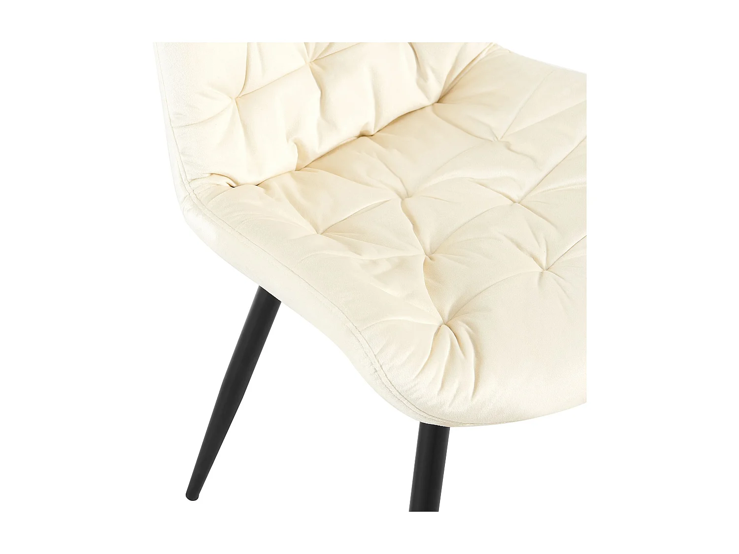 Lot de 2  chaise salle à manger - Velours - Crème - Rossford