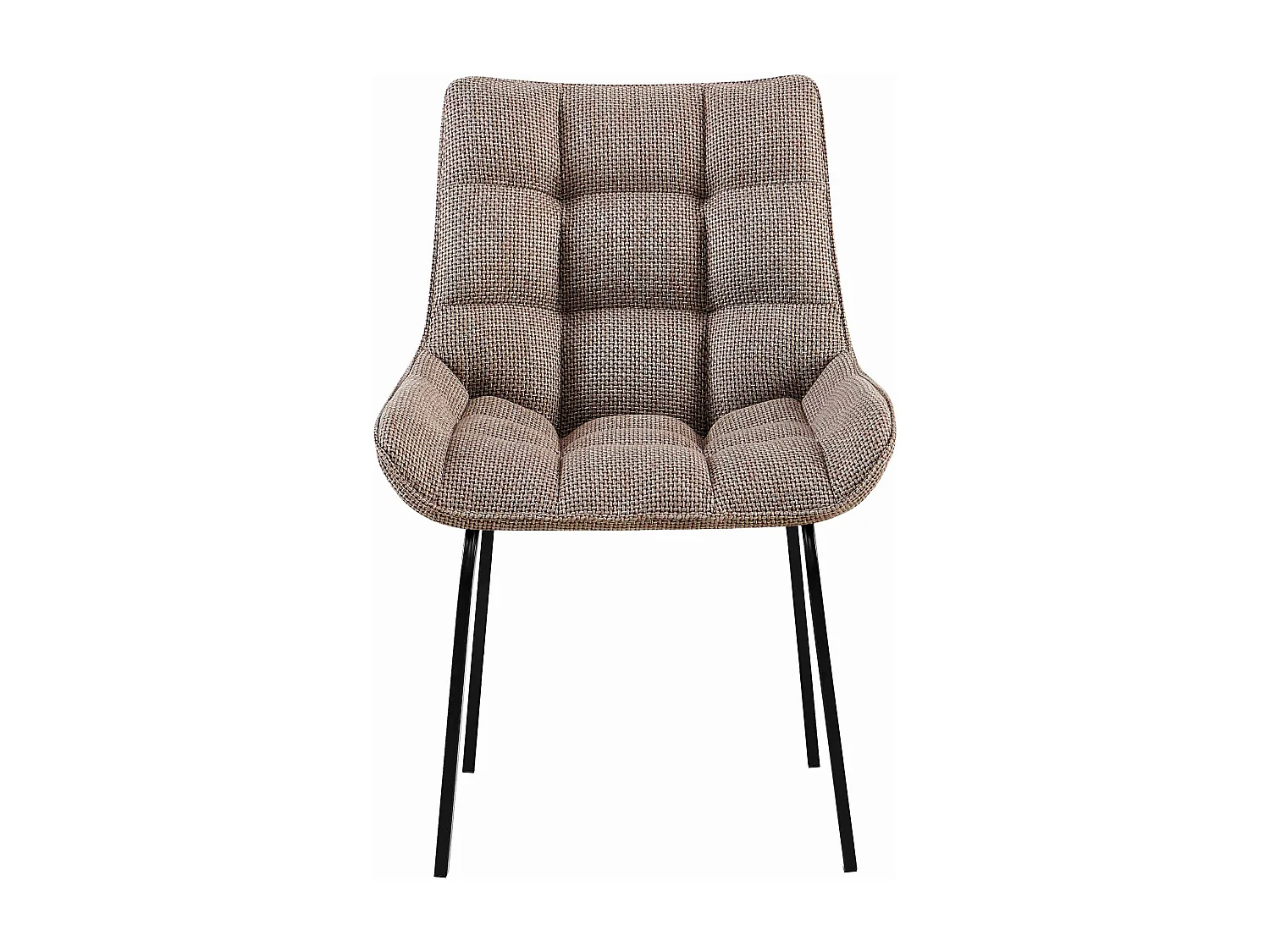 Lot de 2  chaise salle à manger - Tissu - Marron terre - Saranda