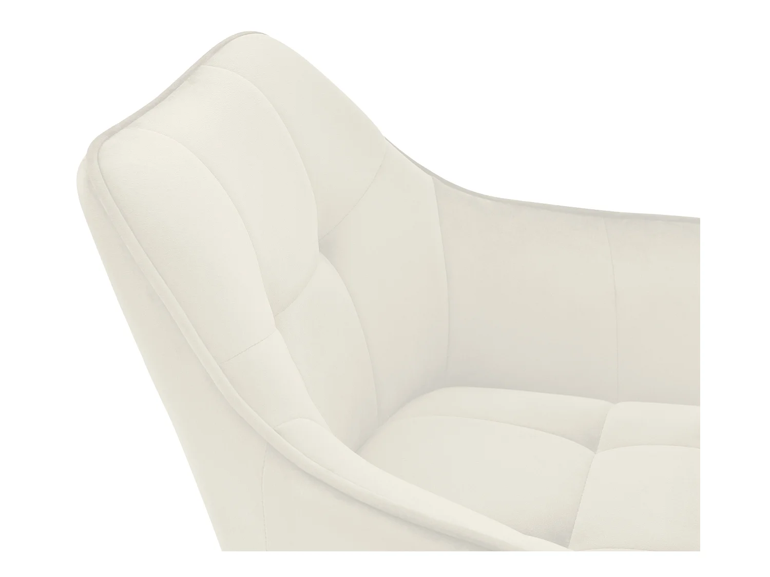 Lot de 2  chaises avec accoudoirs - Velours - Crème - Scott