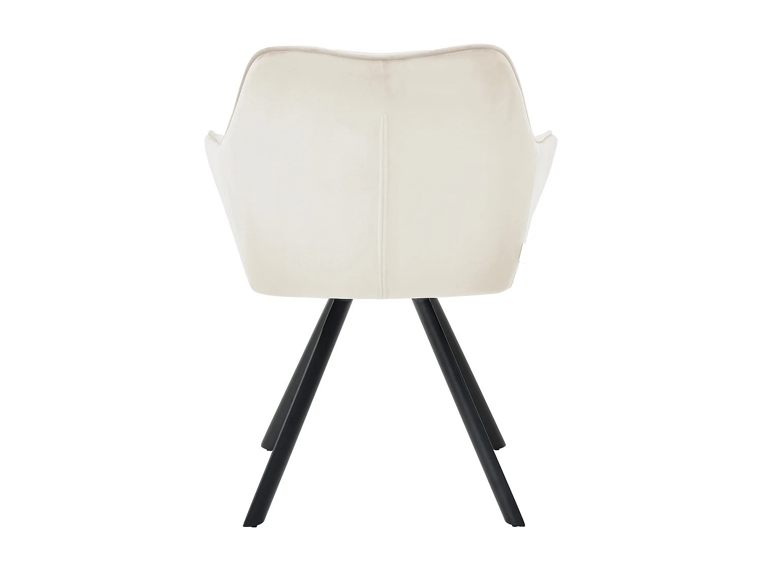 Lot de 2  chaises avec accoudoirs - Velours - Crème - Scott