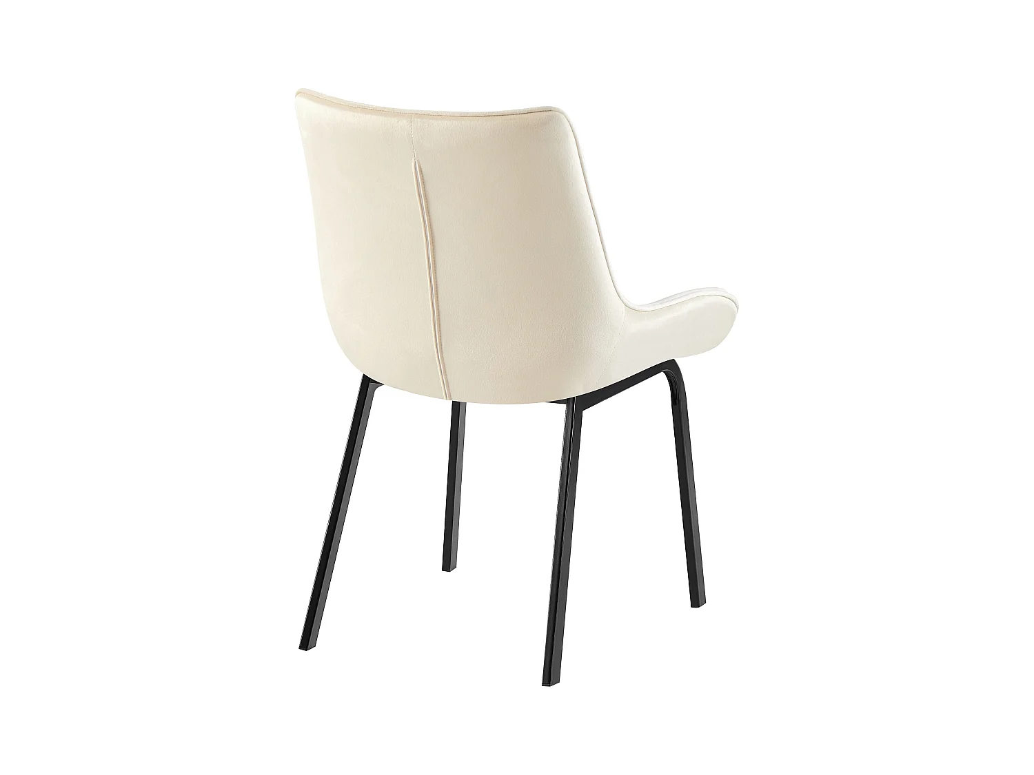 Lot de 2  chaise salle à manger - Velours - Crème - Saranda