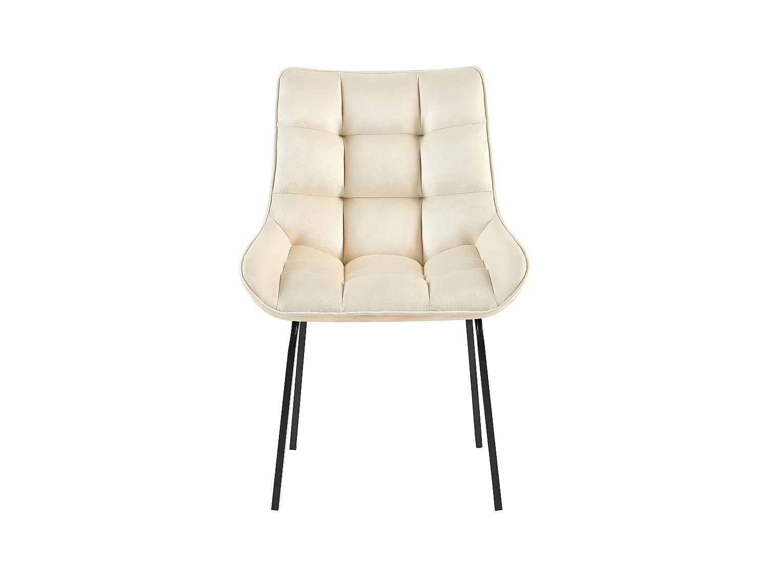 Lot de 2  chaise salle à manger - Velours - Crème - Saranda