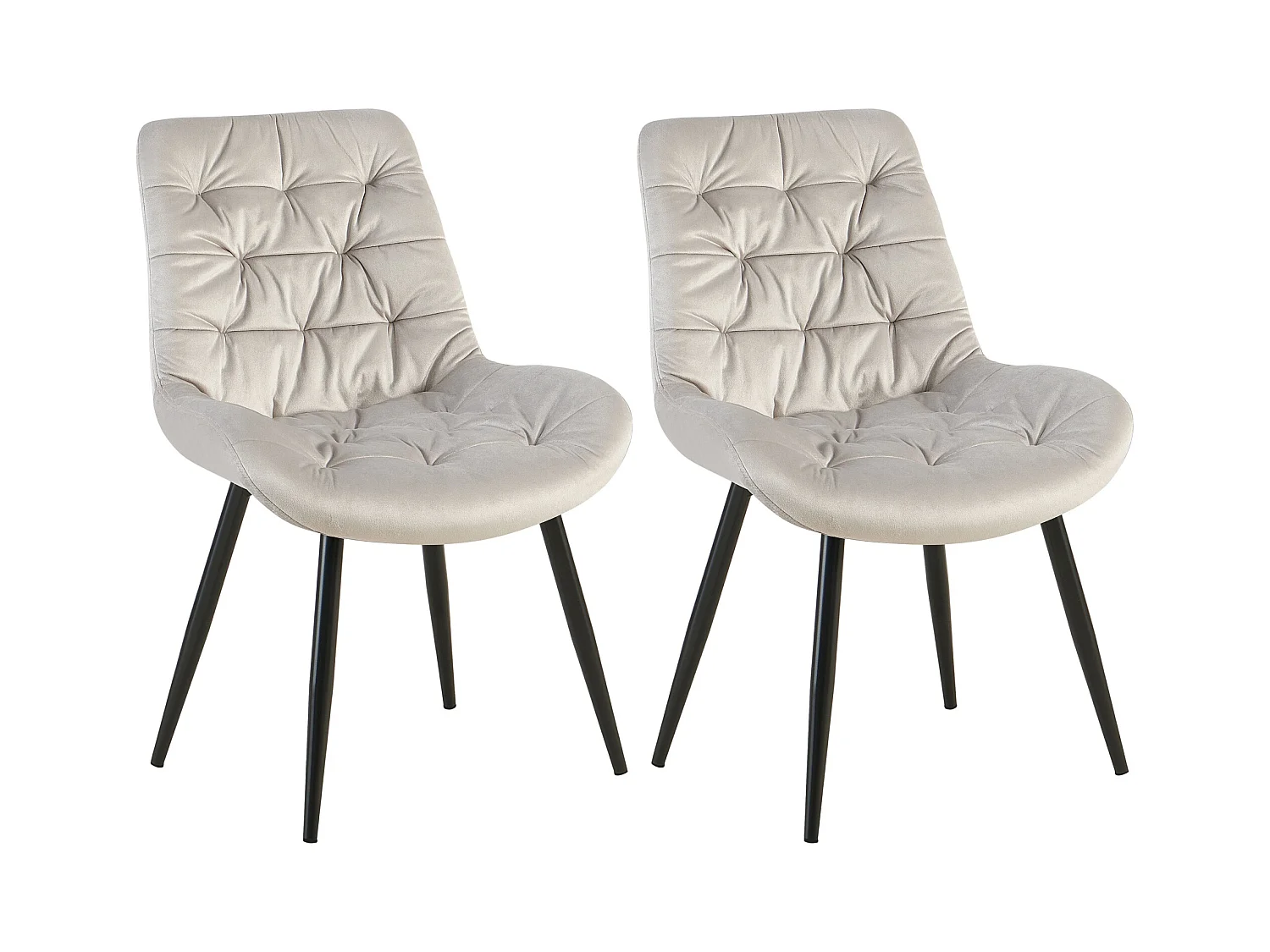 Lot de 2  chaise salle à manger - Velours - Gris - Rossford