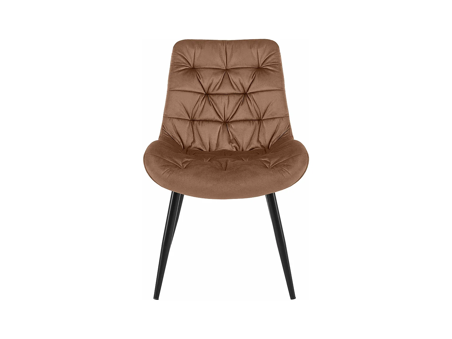 Lot de 2  chaise salle à manger - Velours - Marron - Rossford