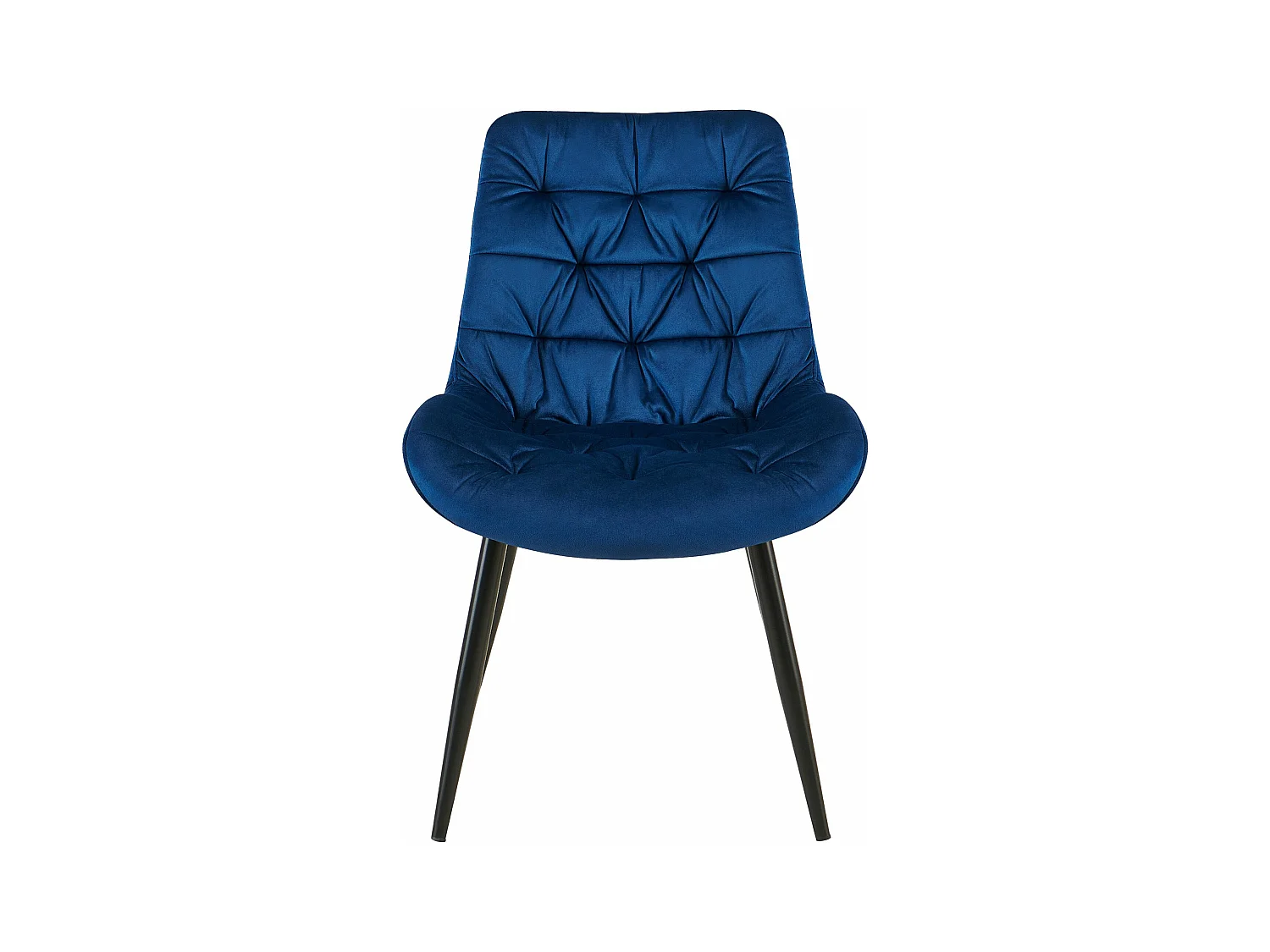 Lot de 2  chaise salle à manger - Velours - Bleu foncé - Rossford