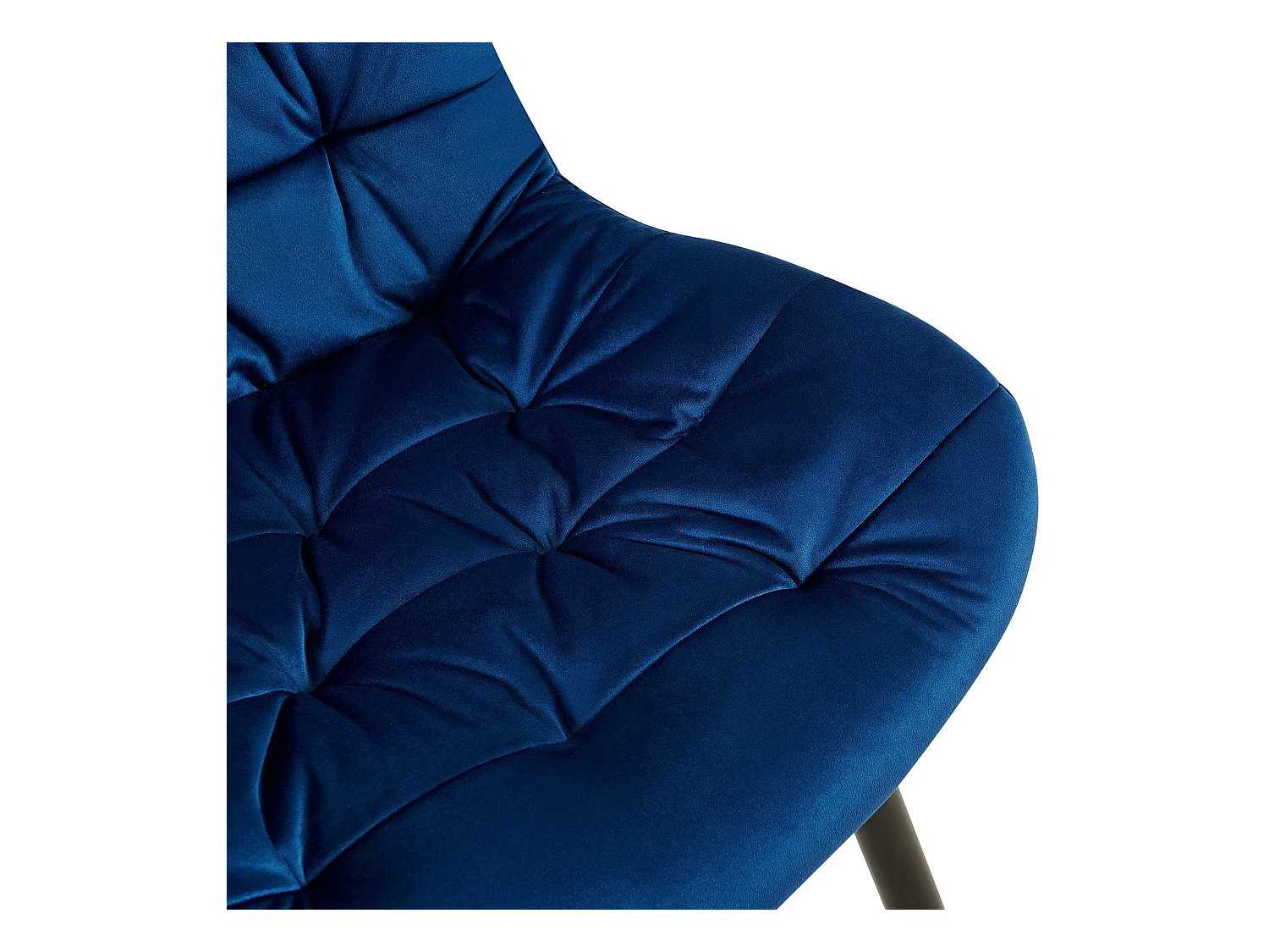 Lot de 2  chaise salle à manger - Velours - Bleu foncé - Rossford