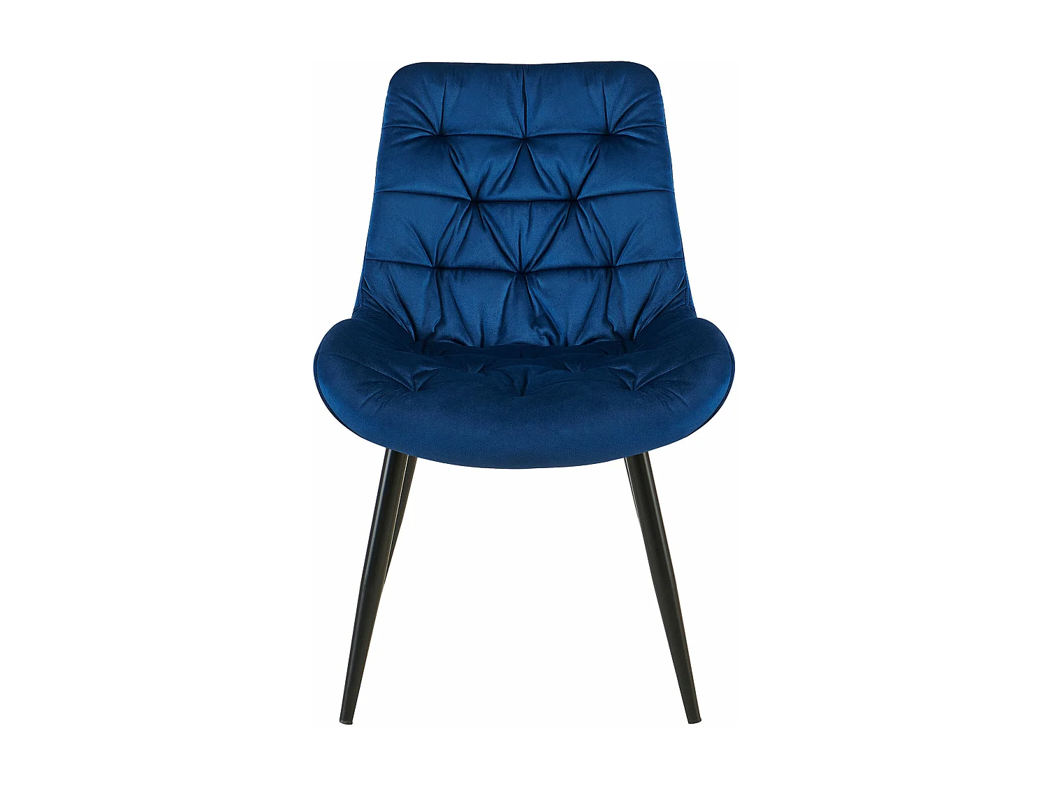 Lot de 2  chaise salle à manger - Velours - Bleu foncé - Rossford