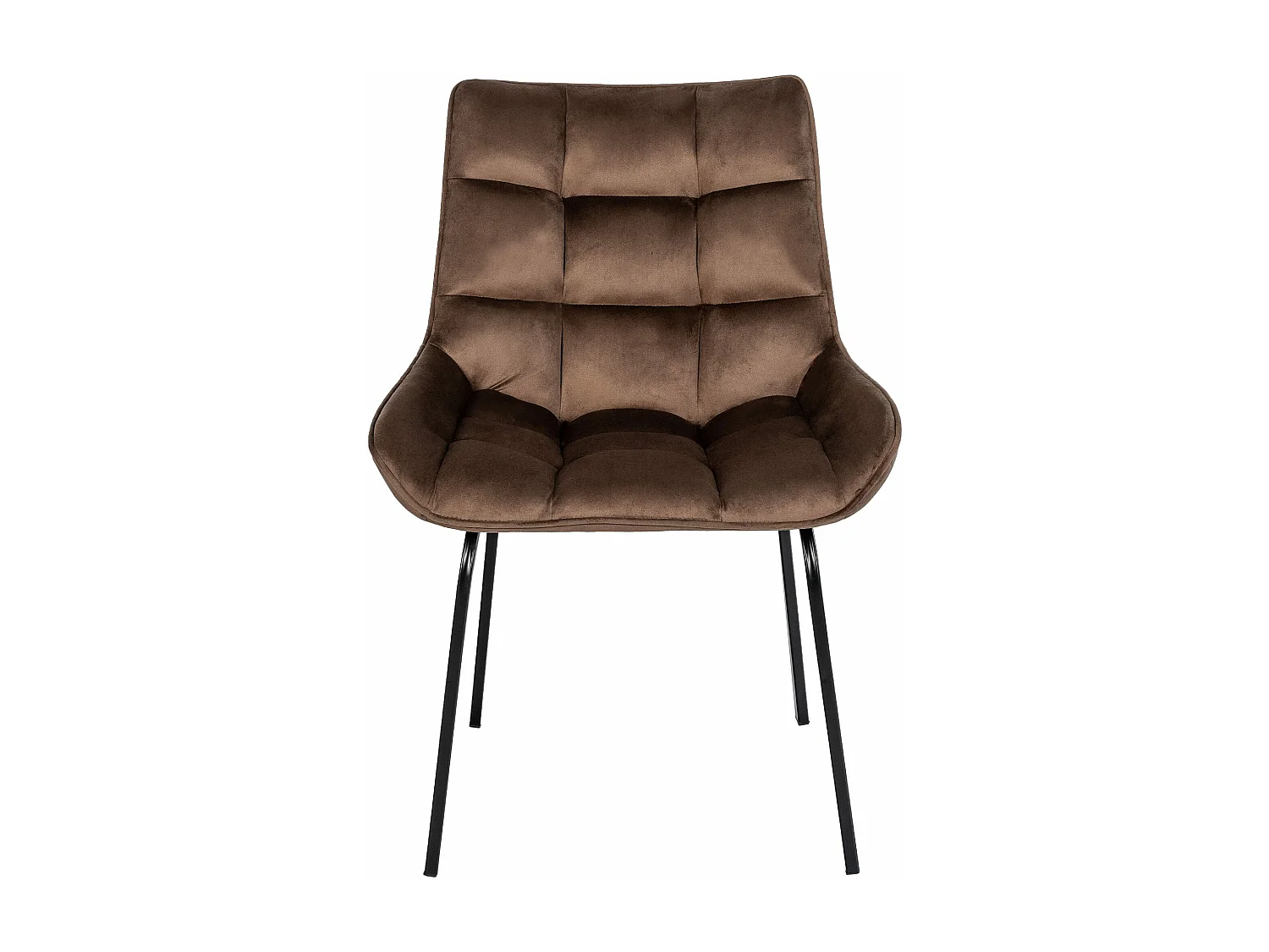 Lot de 2  chaise salle à manger - Velours - Marron - Saranda