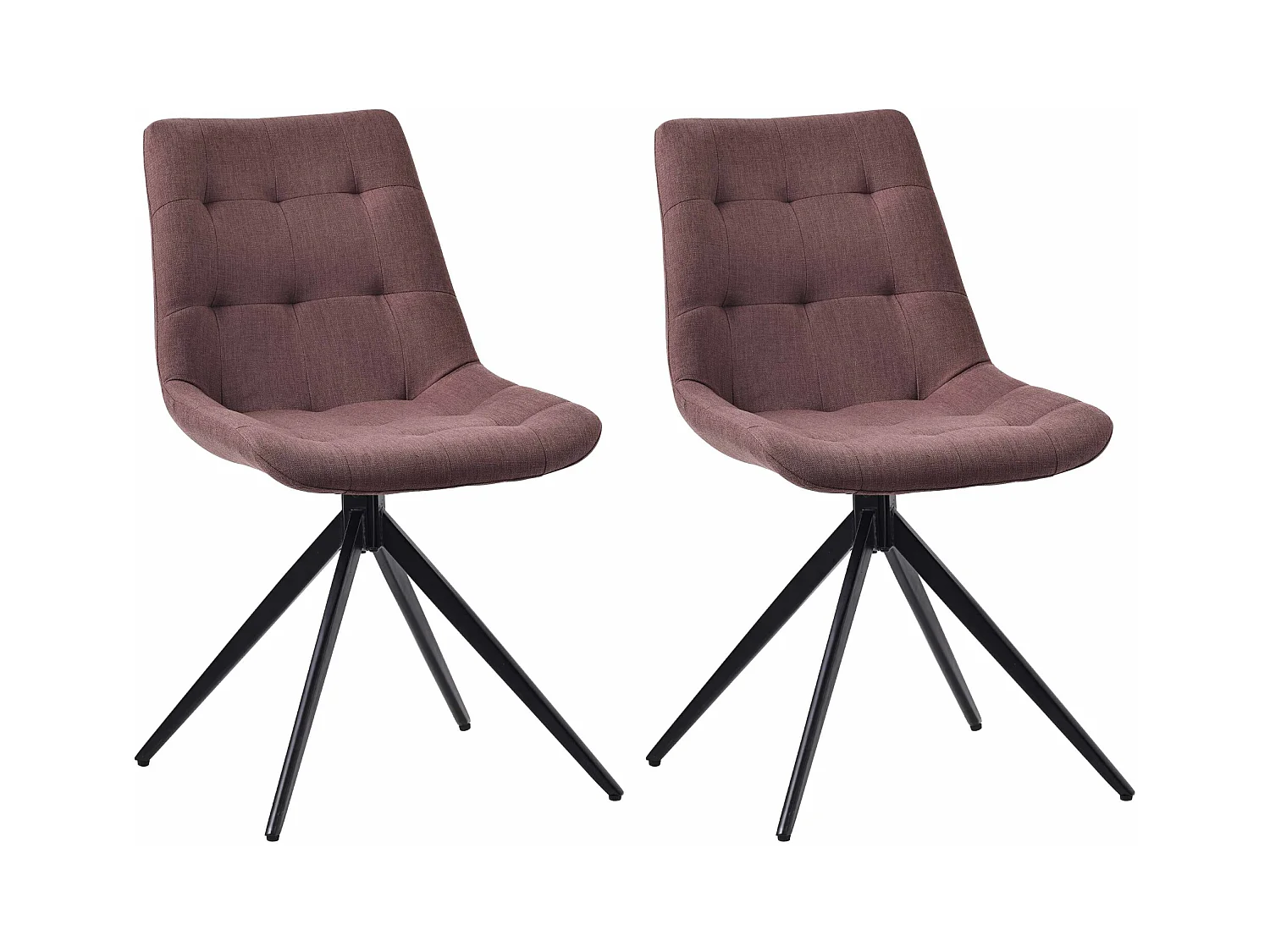 Lot de 2  chaise salle à manger - Tissu - Marron - Merna