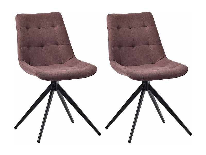 Lot de 2  chaise salle à manger - Tissu - Marron - Merna