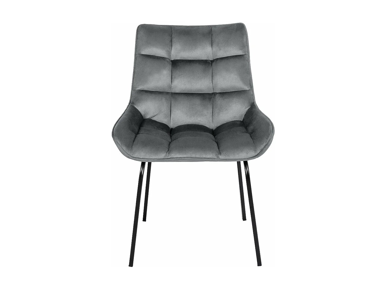 Lot de 2  chaise salle à manger - Velours - Gris foncé - Saranda