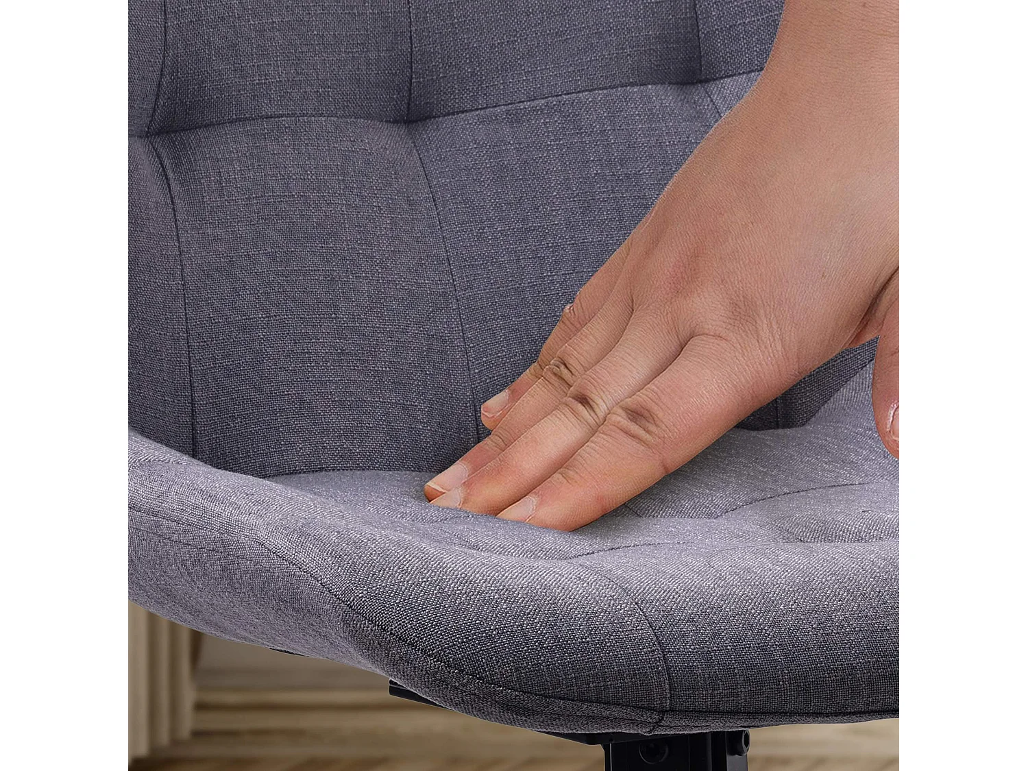 Lot de 2  chaise salle à manger - Tissu - Gris foncé - Merna