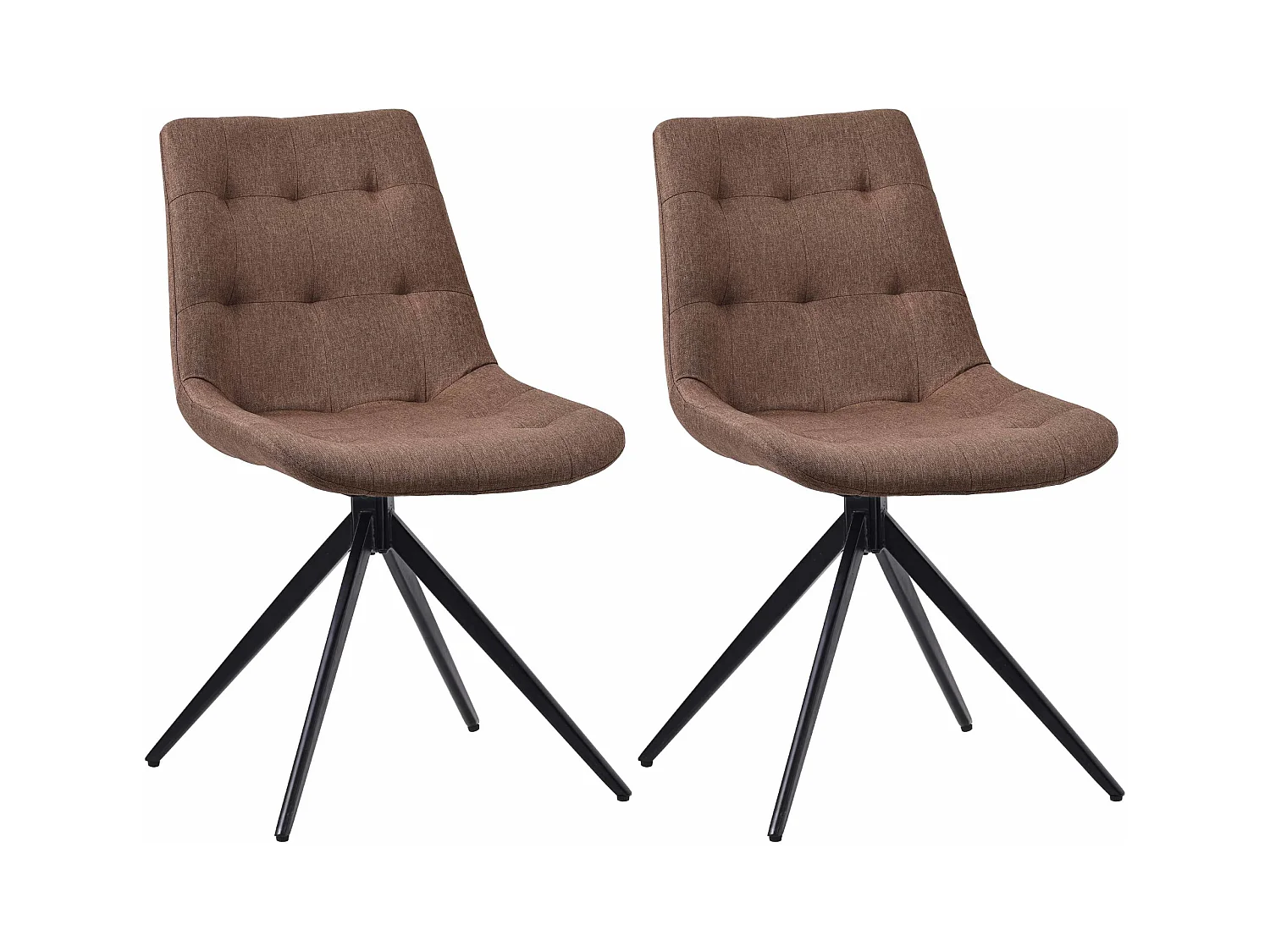 Lot de 2  chaise salle à manger - Tissu - Taupe - Merna