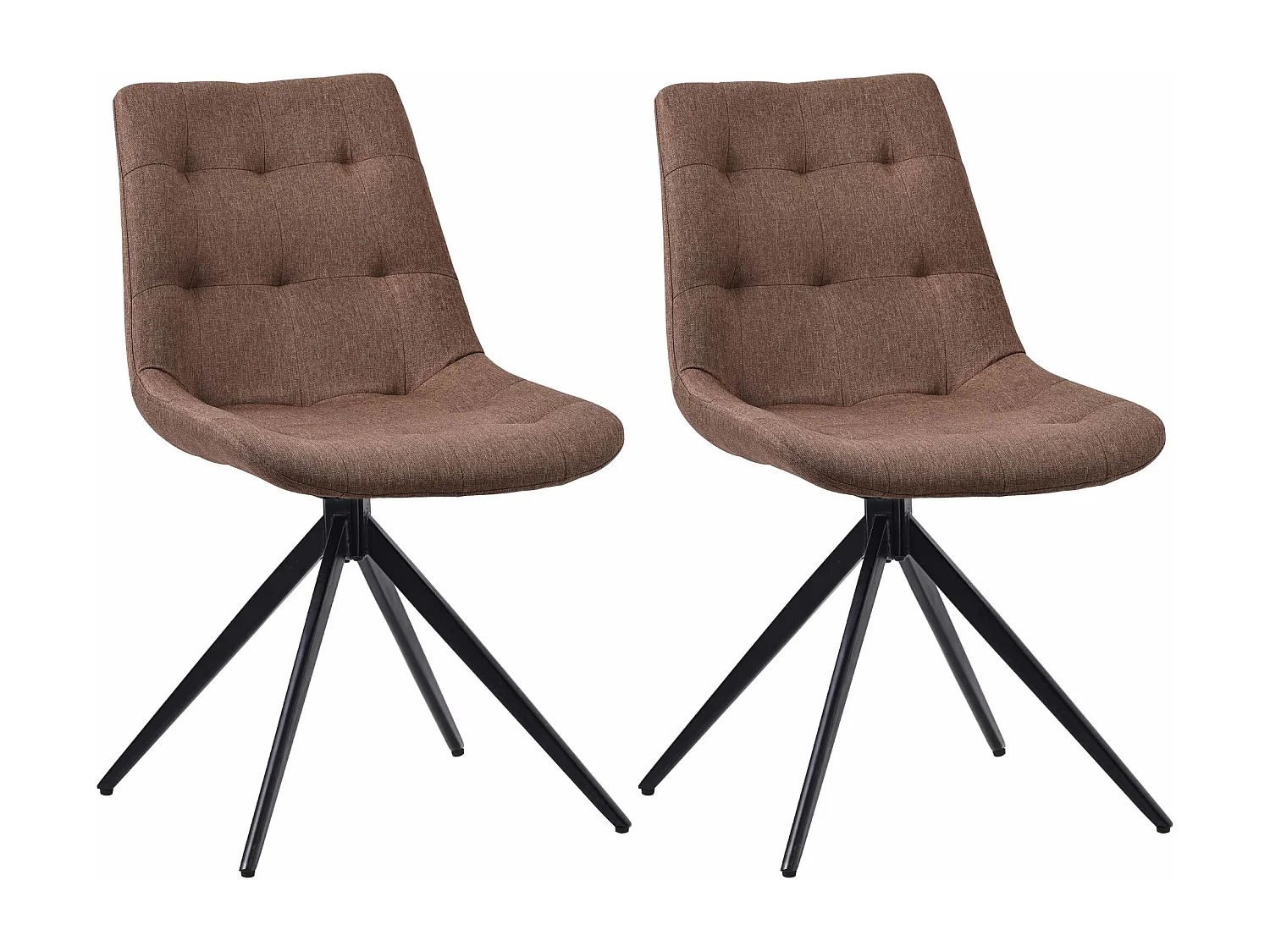 Lot de 2  chaise salle à manger - Tissu - Taupe - Merna