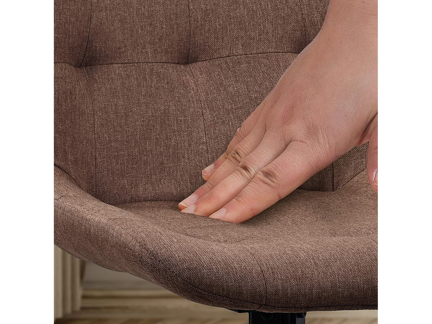 Lot de 2  chaise salle à manger - Tissu - Taupe - Merna