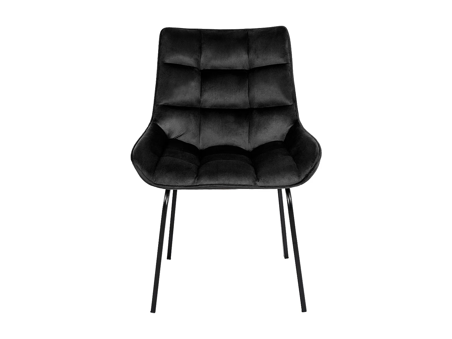 Lot de 2  chaise salle à manger - Velours - Noir - Saranda