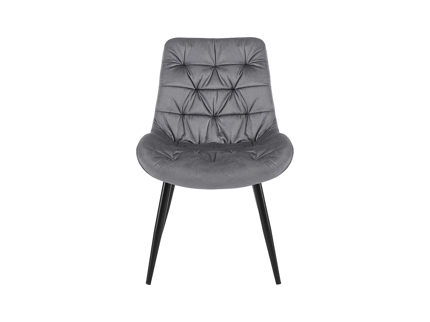 Lot de 2  chaise salle à manger - Velours - Gris foncé - Rossford