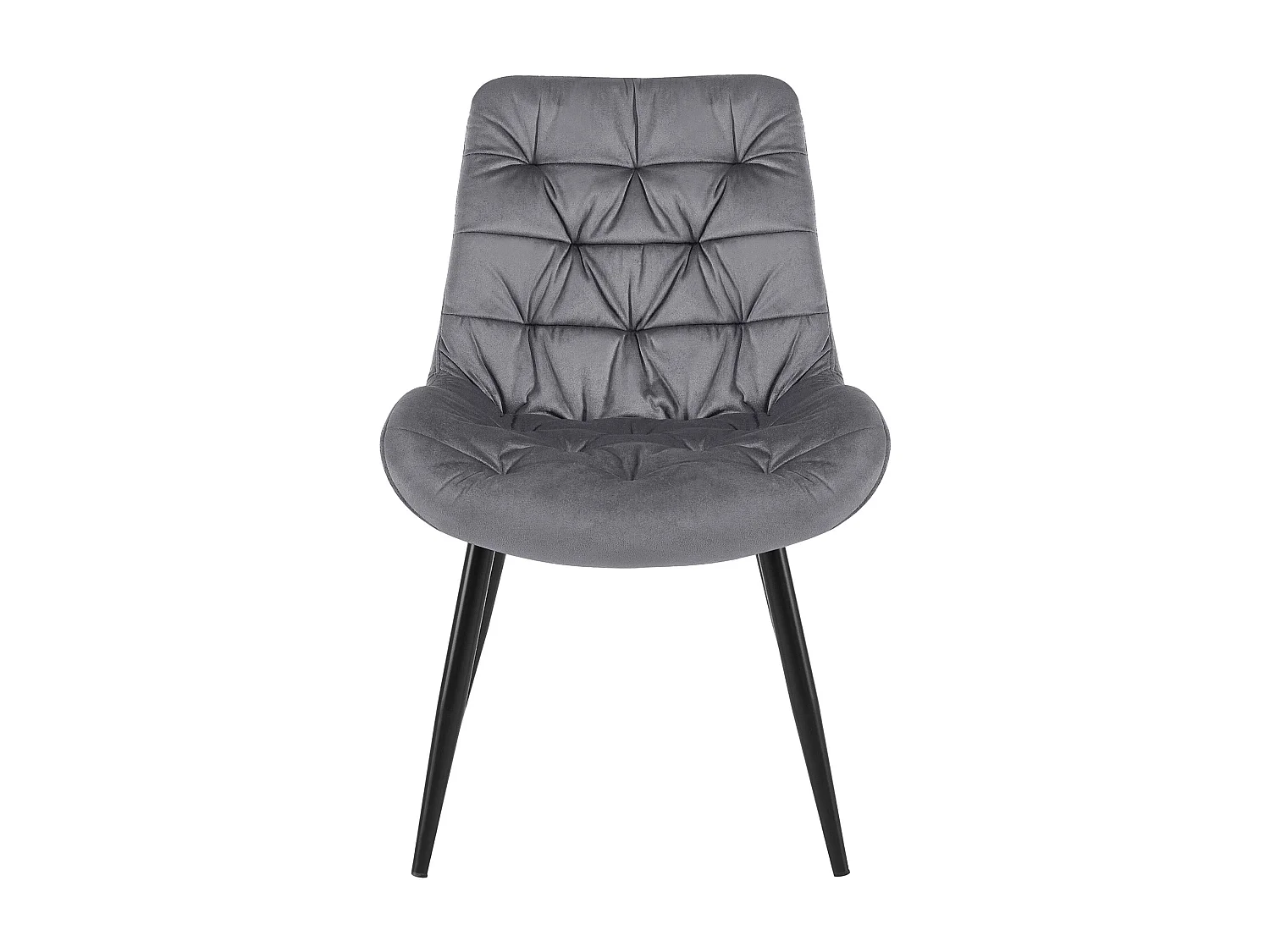 Lot de 2  chaise salle à manger - Velours - Gris foncé - Rossford