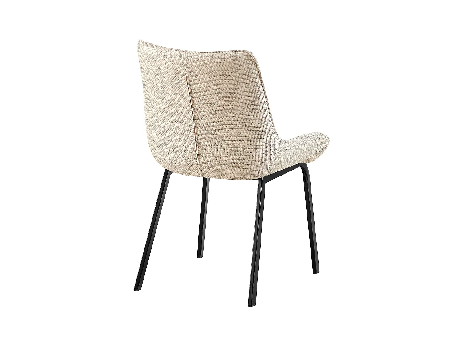 Lot de 2  chaise salle à manger - Tissu - Ivoire - Saranda