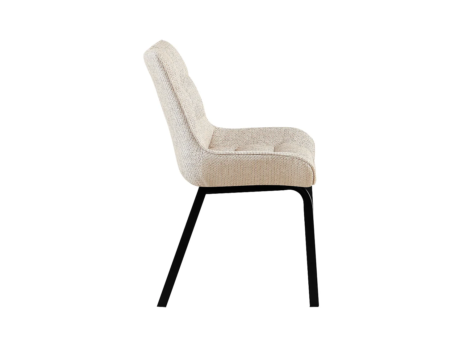 Lot de 2  chaise salle à manger - Tissu - Ivoire - Saranda