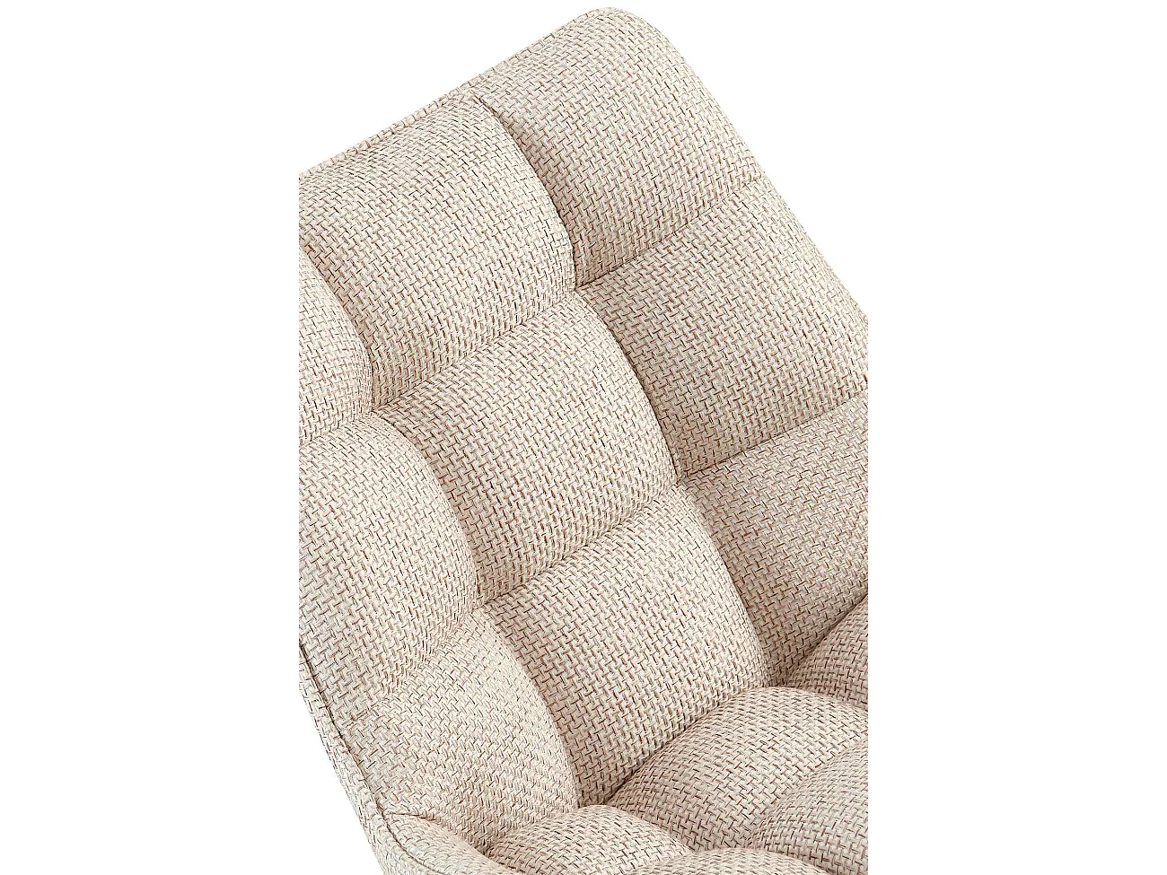 Lot de 2  chaise salle à manger - Tissu - Ivoire - Saranda