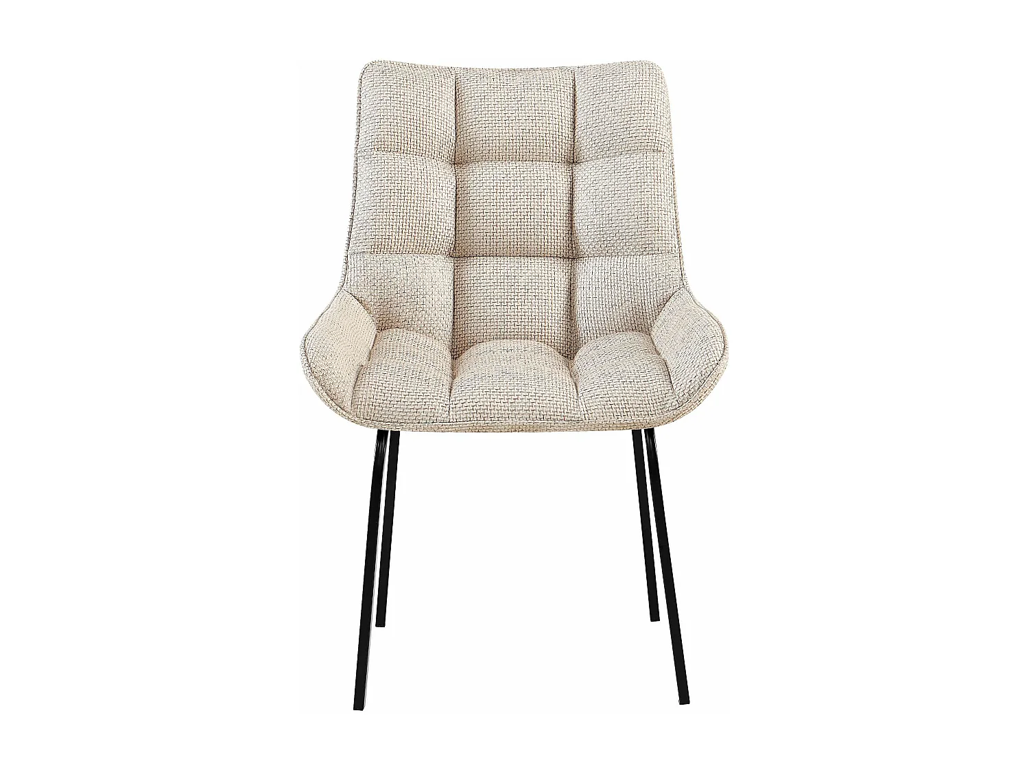 Lot de 2  chaise salle à manger - Tissu - Ivoire - Saranda