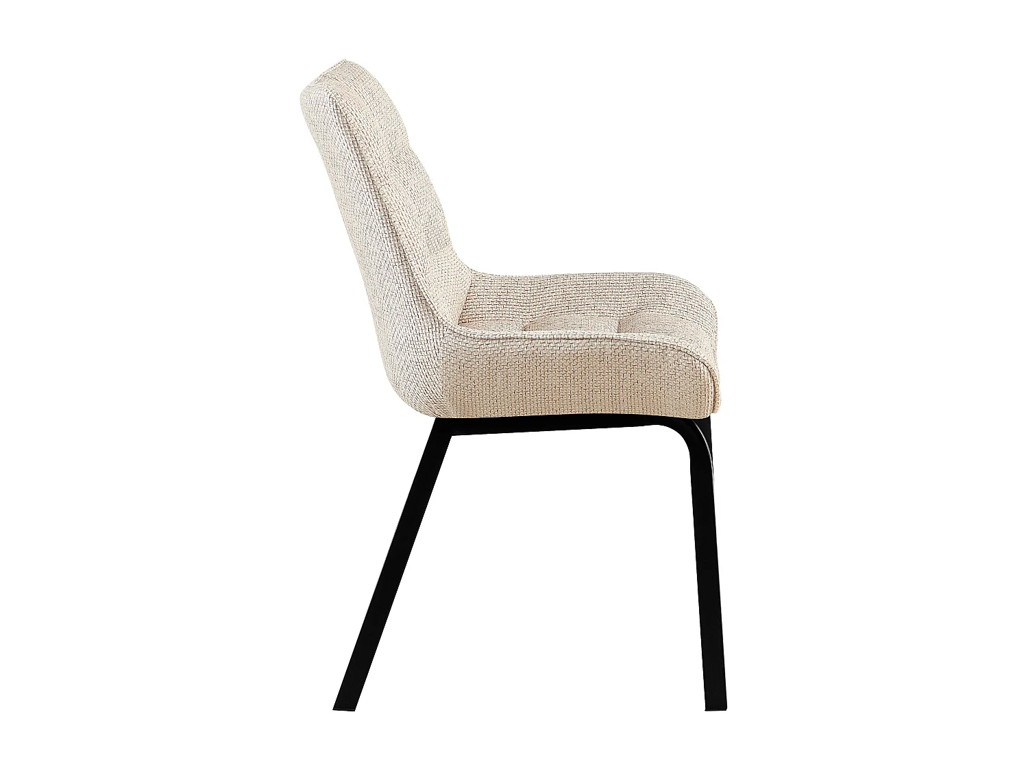 Lot de 2  chaise salle à manger - Tissu - Ivoire - Saranda