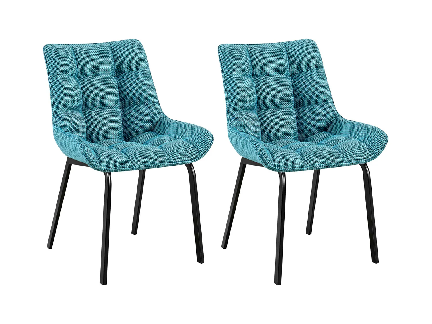 Lot de 2  chaise salle à manger - Tissu - Turquoise - Saranda