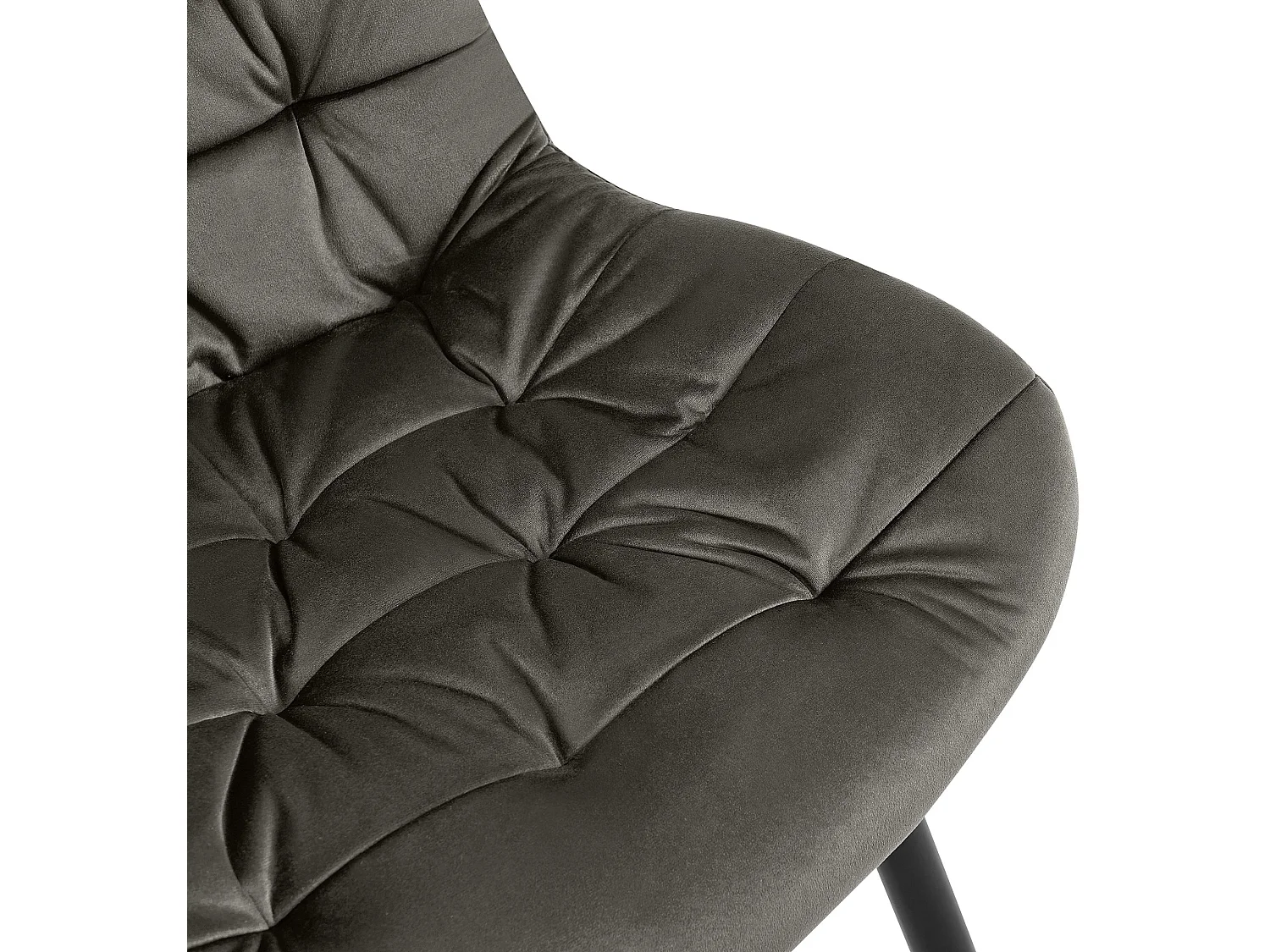 Lot de 2  chaise salle à manger - Velours - Anthracite - Rossford