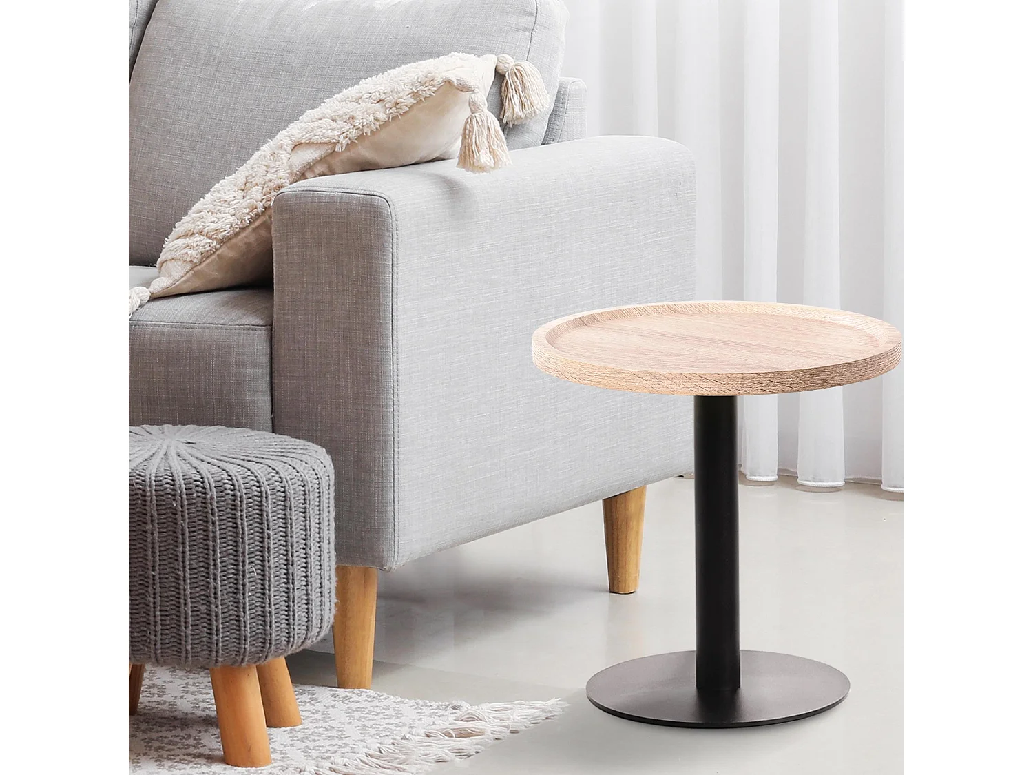 Table d'appoint - rond Ø 40 cm - Bois - Chêne - Aspen