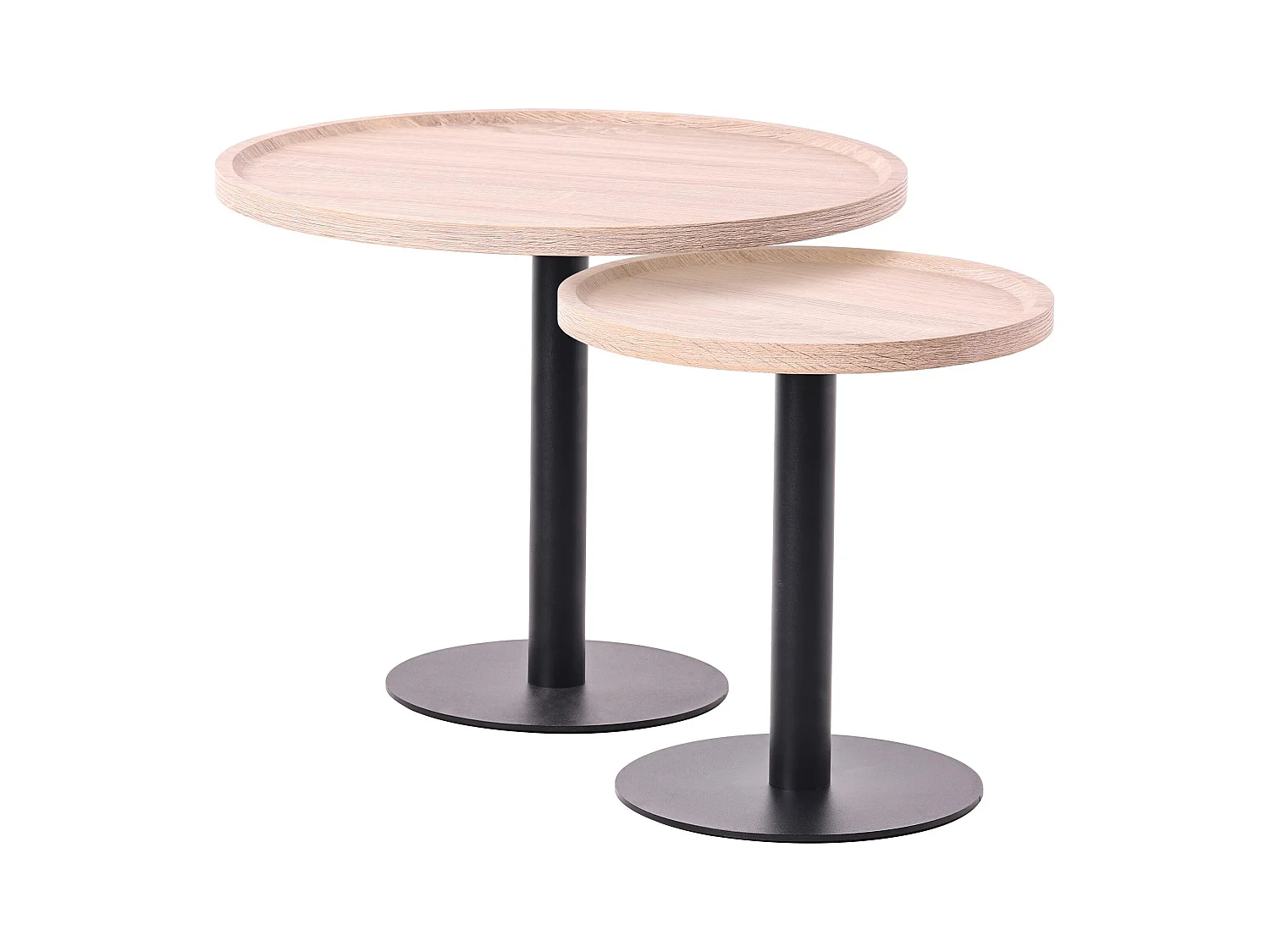 Lot de Kombi  Table d'appoint - rond Ø 40 cm - Bois - Chêne - Aspen