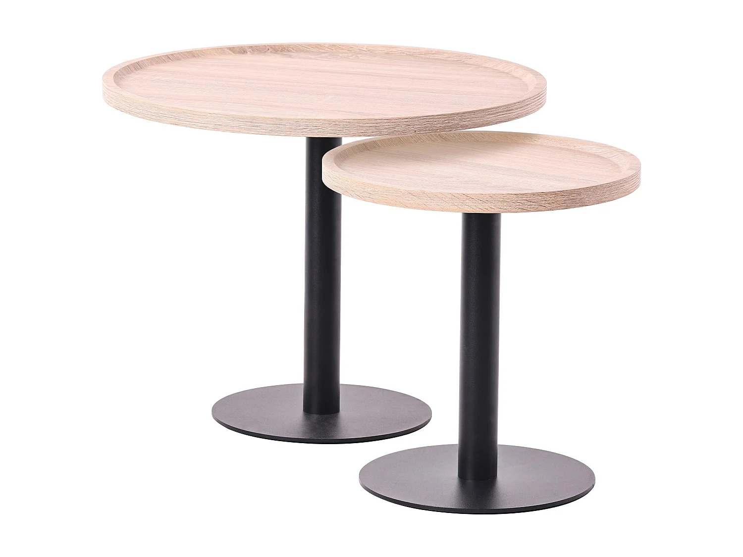 Lot de Kombi  Table d'appoint - rond Ø 40 cm - Bois - Chêne - Aspen