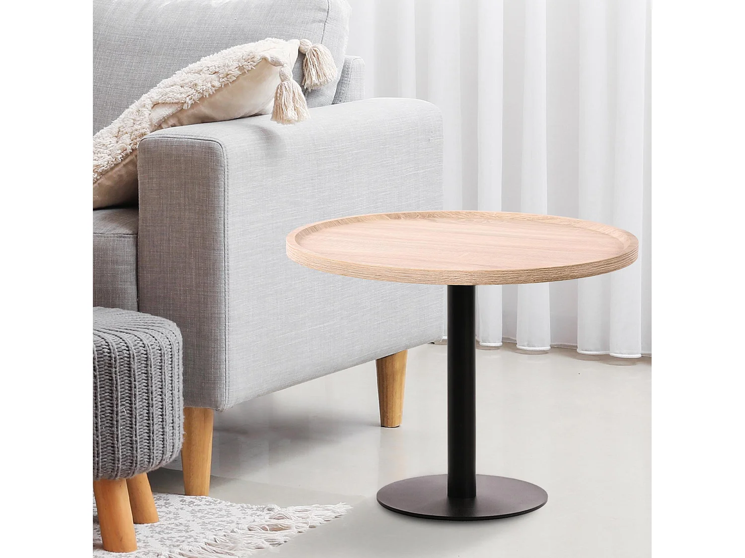Table d'appoint - rond Ø 60 cm - Bois - Chêne - Aspen