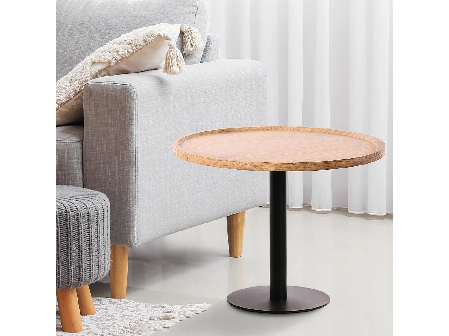 Table d'appoint - rond Ø 60 cm - Bois - Nature - Aspen