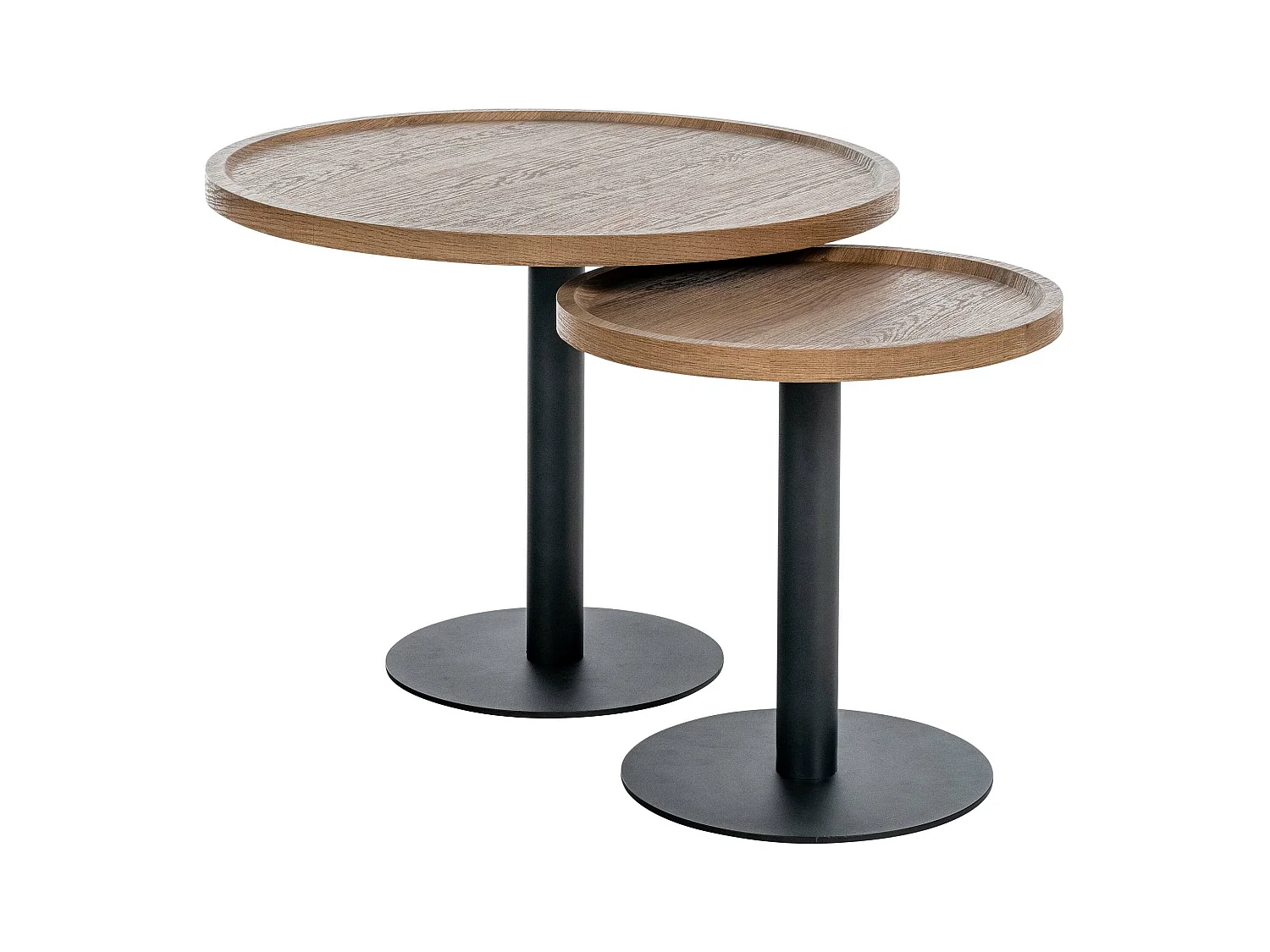 Lot de Kombi  Table d'appoint - rond Ø 40 cm - Bois - Marron - Aspen