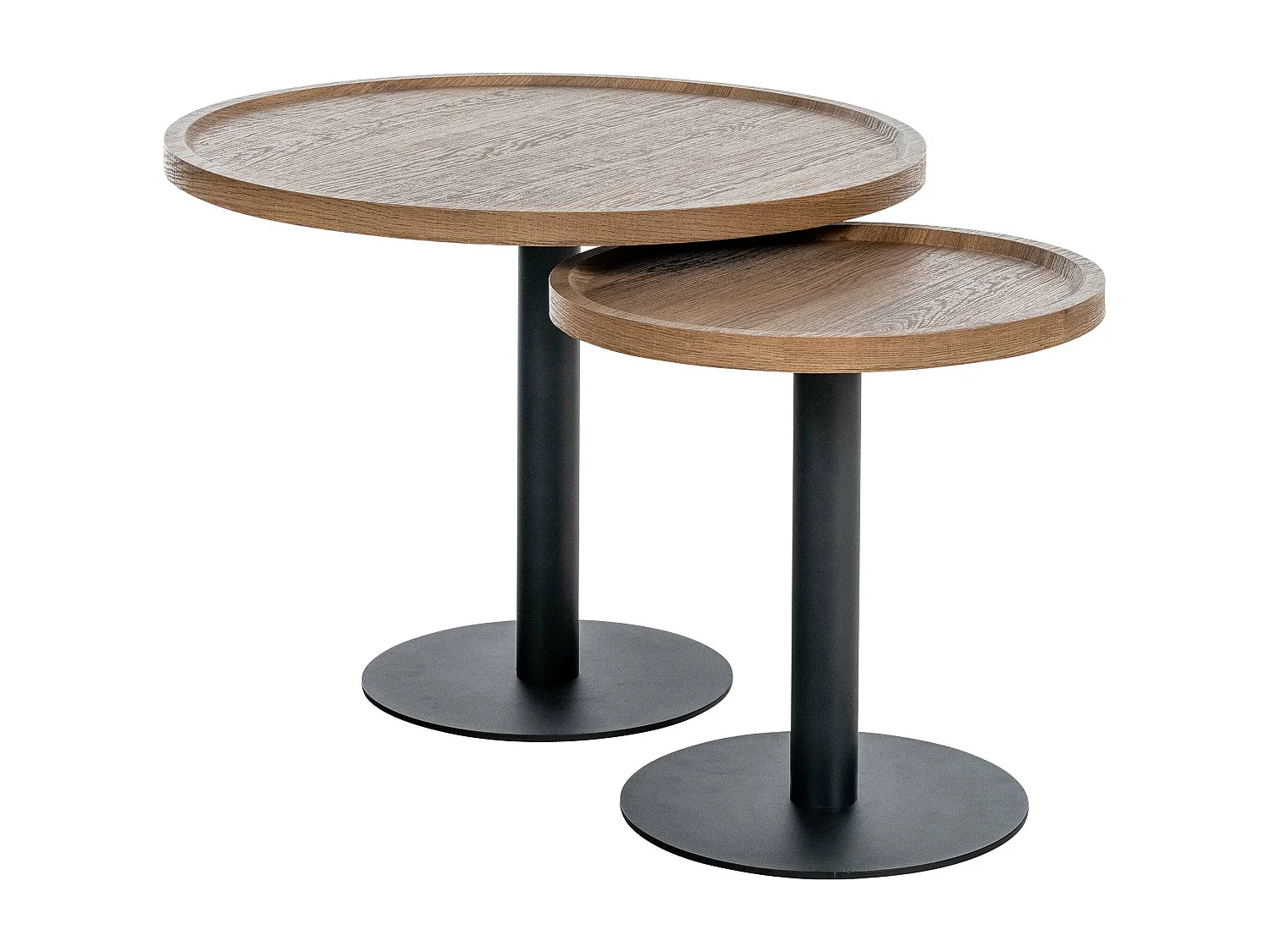 Lot de Kombi  Table d'appoint - rond Ø 40 cm - Bois - Marron - Aspen
