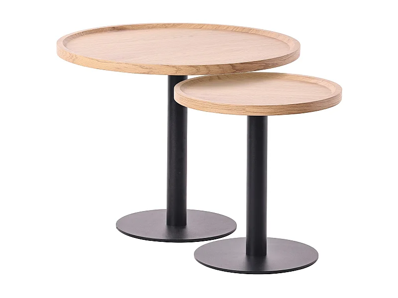 Lot de Kombi  Table d'appoint - rond Ø 40 cm - Bois - Nature - Aspen