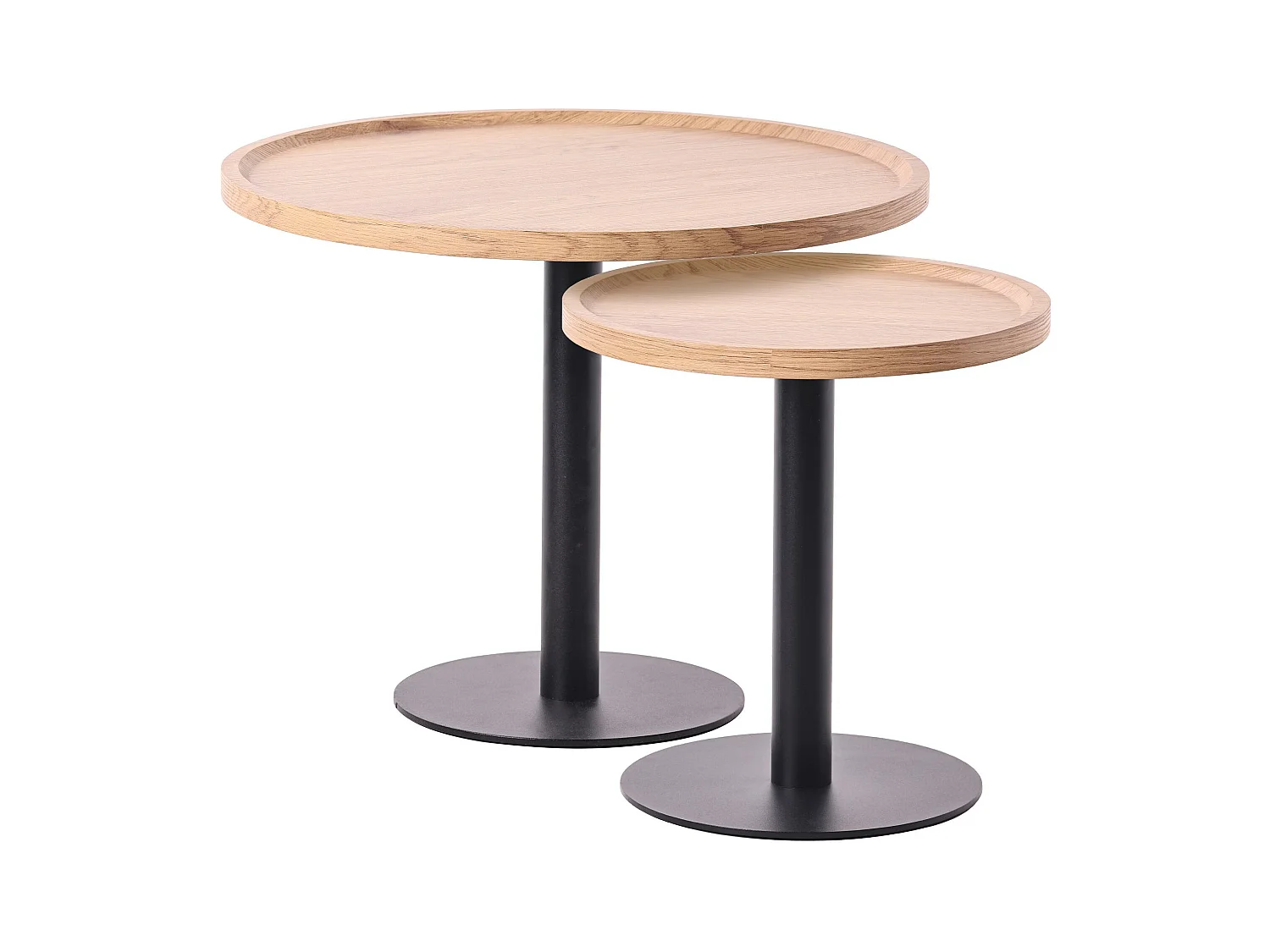 Lot de Kombi  Table d'appoint - rond Ø 40 cm - Bois - Nature - Aspen