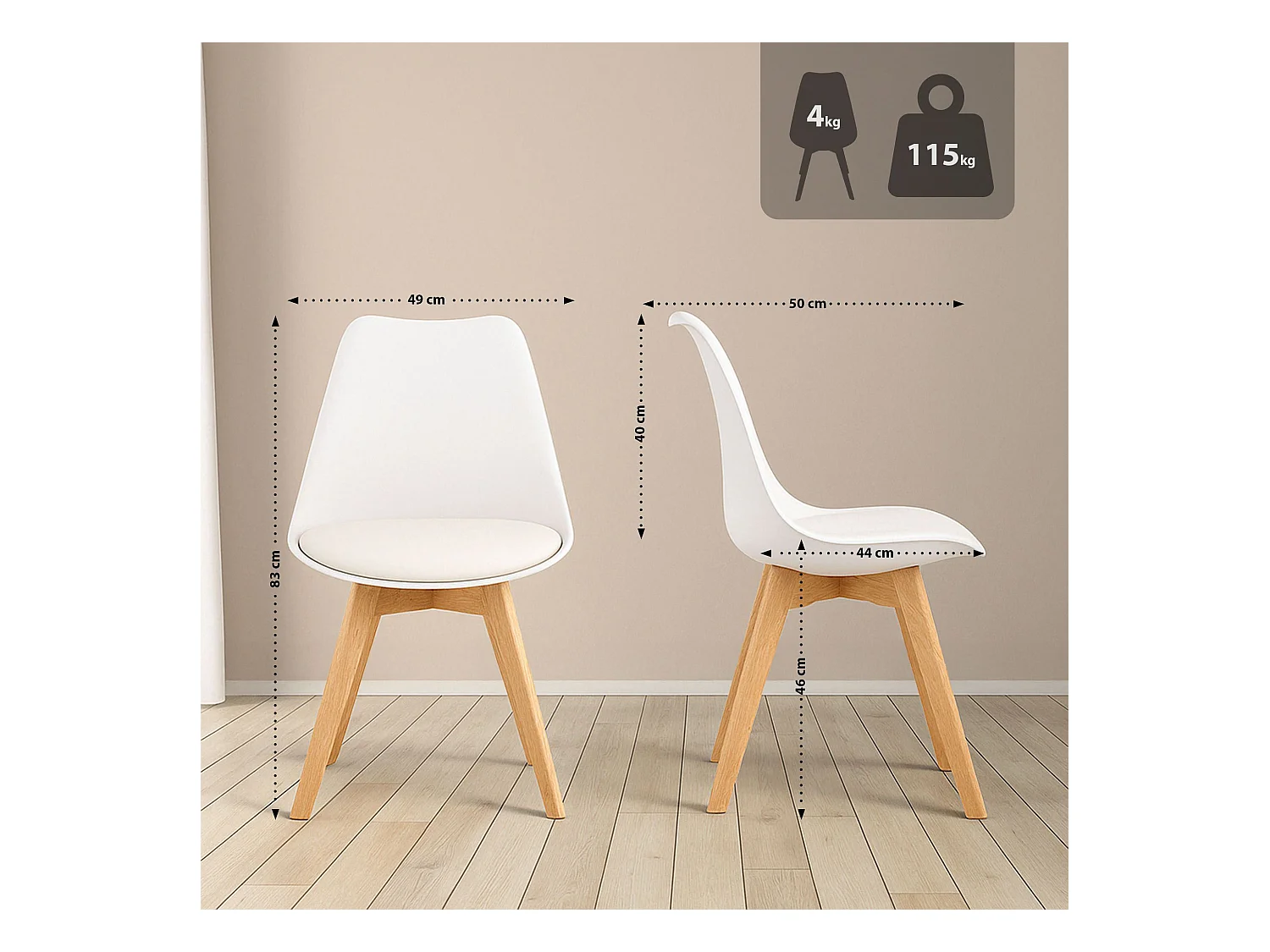 Ensemble de salle à manger - Table + 4 Chaises - Lamalie