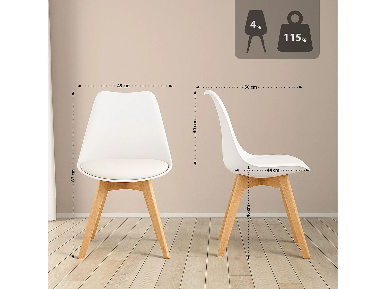 Ensemble de salle à manger - Table + 4 Chaises - Lamalie