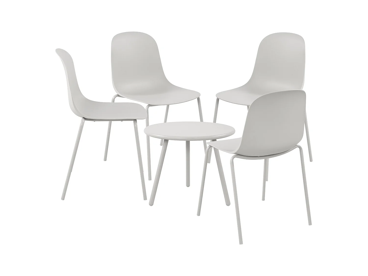 Ensemble de jardin - Table + 4 Chaises - Mindin