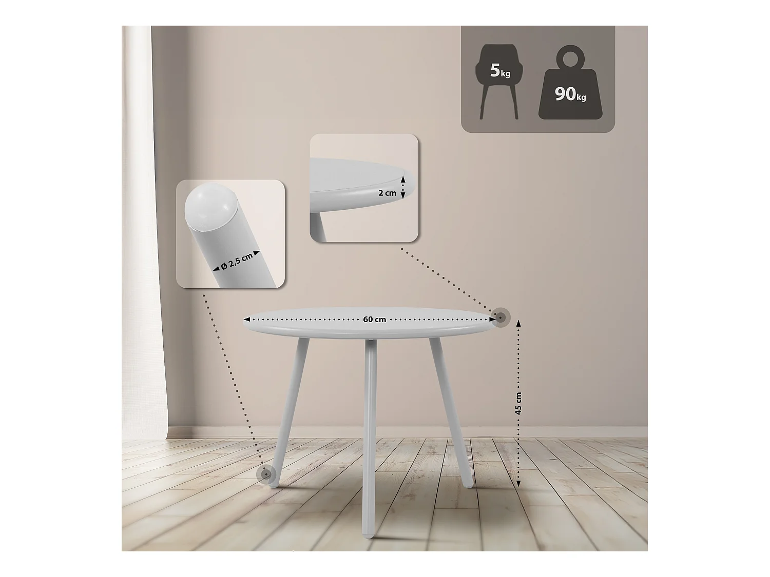 Ensemble de jardin - Table + 4 Chaises - Mindin