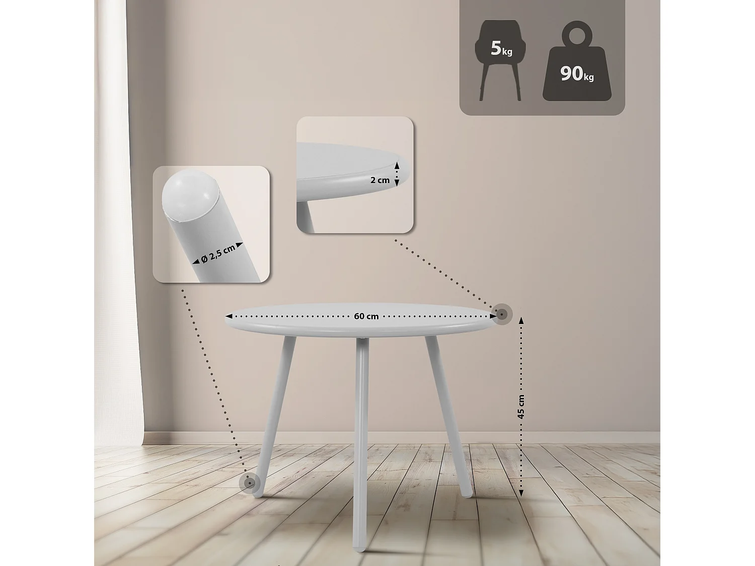 Ensemble de jardin - Table + 4 Chaises - Mindin