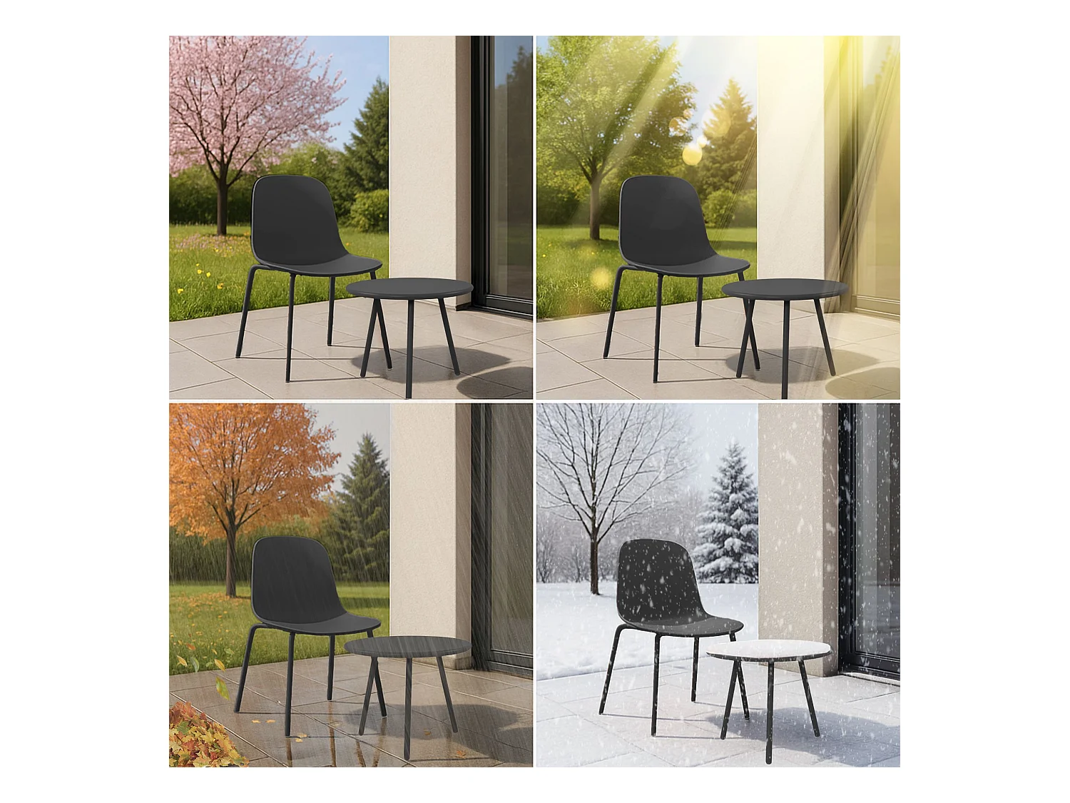 Ensemble de jardin - Table + 2 Chaises - Mindin