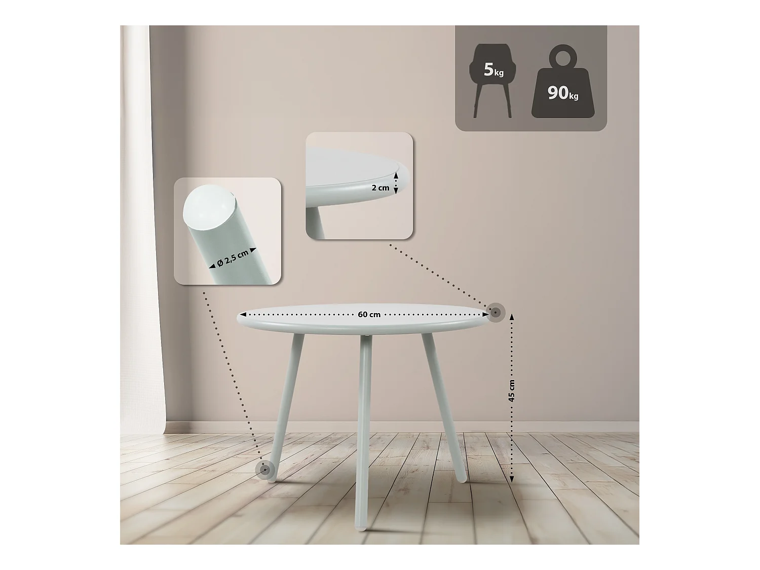 Ensemble de jardin - Table + 4 Chaises - Mindin