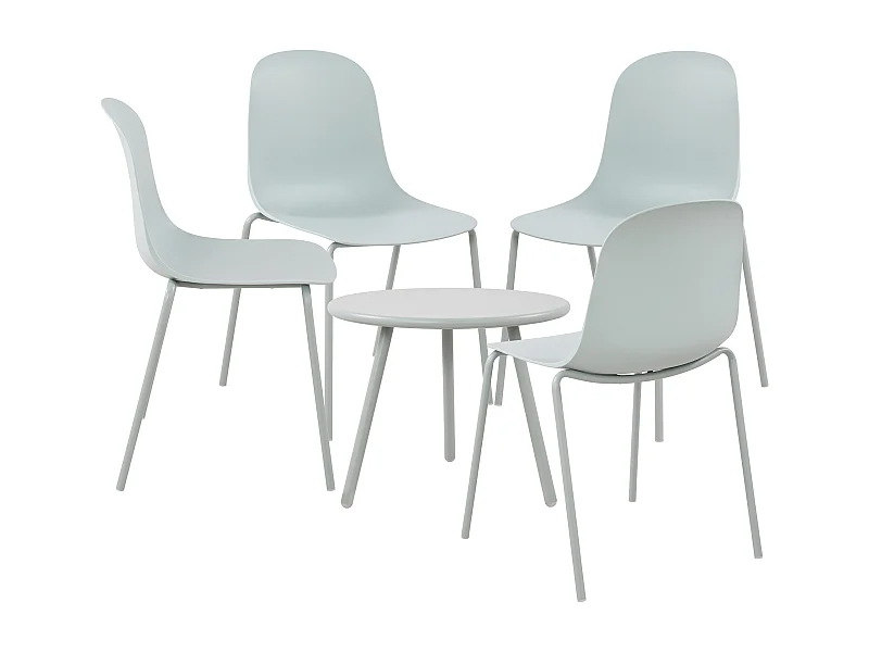 Ensemble de jardin - Table + 4 Chaises - Mindin