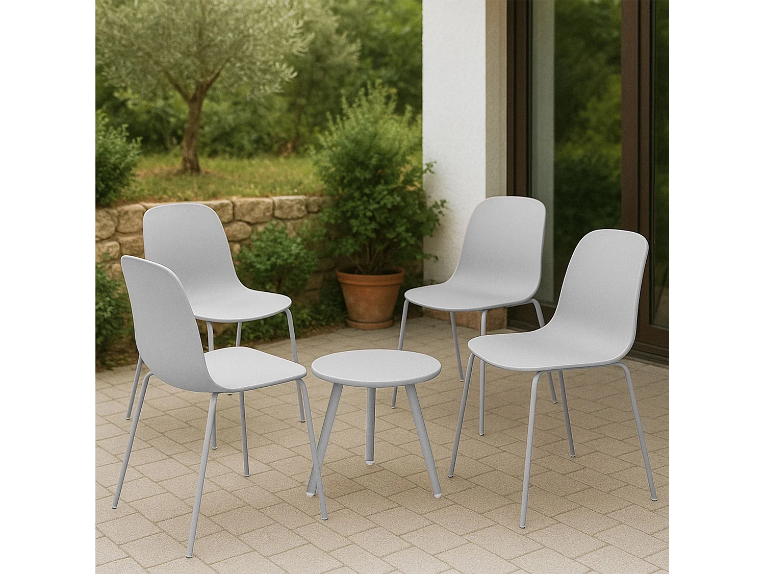 Ensemble de jardin - Table + 4 Chaises - Berdin